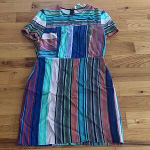 Diane Von Furstenberg Colorful Striped Mini Dress
